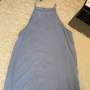 Blue high neck dress